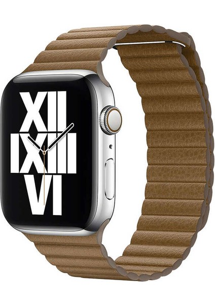 Watch 40MM Uyumlu Krd-09 Deri Lop Kordon Tknc - Kahverengi