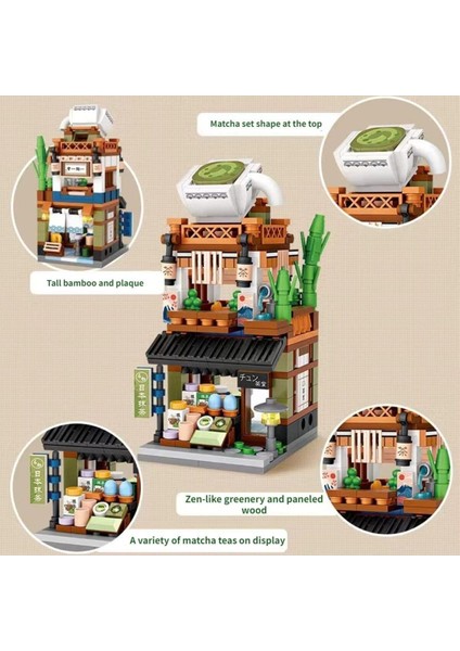 Matcha Dükkanı Yapım Seti, 379 Parça Japon Sokak Modeli Oyuncağı modelleri