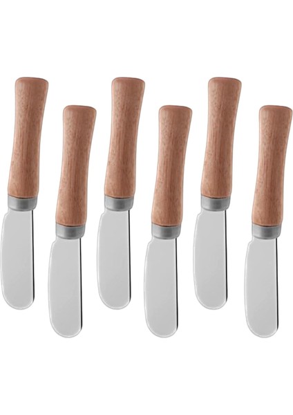 Bambu Saplı 6 Adet Tereyağı, Reçel ve Bal Bıçağı | Şık ve Doğal Sunum Seti - 11 cm