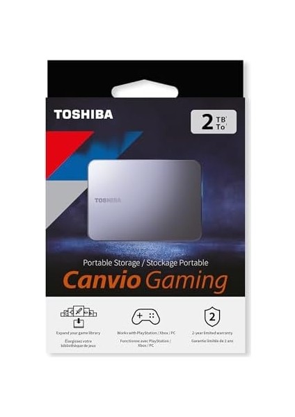 Canvio Gaming 2.5" 2tb USB 3.2 Gen-1 Gri (HDTX220EK3AA) Taşınabilir Harici Sabit Disk