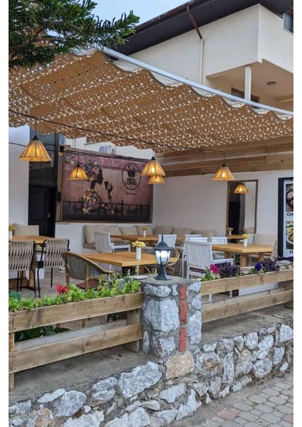 1.5m x 16.5m Teleskopik Gölgelik Tente Sistemi, Dalgalı Kamuflaj Desen modelleri