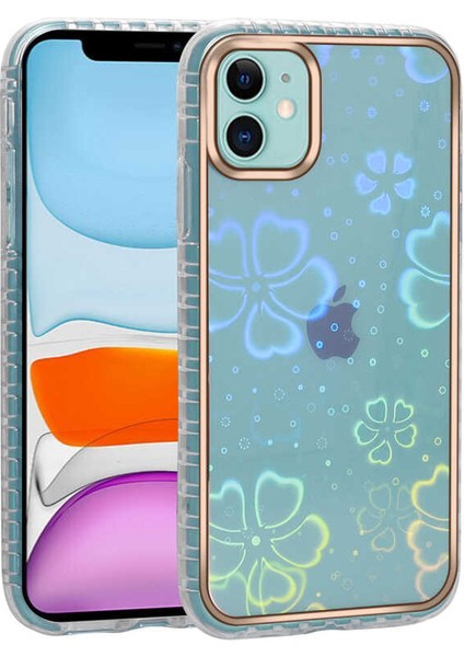 iPhone 11 Uyumlu Desenli Parlayan Transparan Tknc Avva Kapak-No5