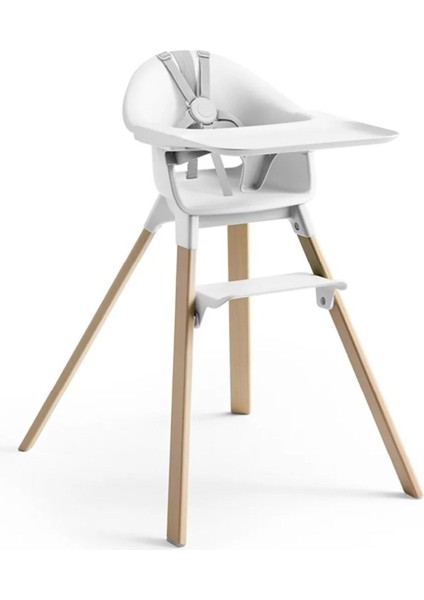 Clikk Highchair White Ergonomik Mama Sandalyesi, Kolay Kurulum ve Hafif Tasarım