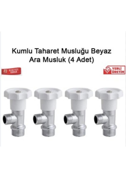 4 Lü Beyaz Yonca Kumlu Filitreli Ara Musluk Taharet Musluğu modelleri