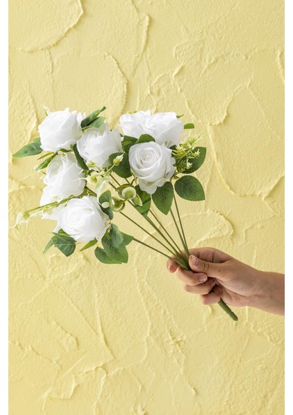 Yapay Gül Demeti 9 Dallı Beyaz fiyatları