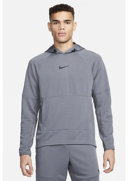 Dri-Fıt Fleece Fitness Erkek Gri Kapüşonlu Sweatshirt
