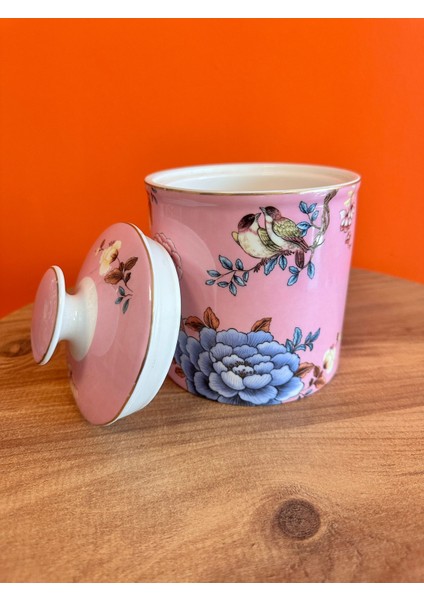 Flora Pınkmedıum Canısterwıth LID12X15 cm Kavanoz indirimleri