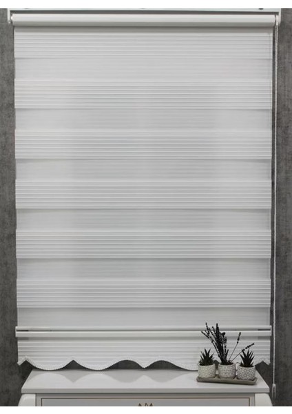 Geniş Plise Etek Dilimli Zebra Stor Güneşlik Perde fiyatları