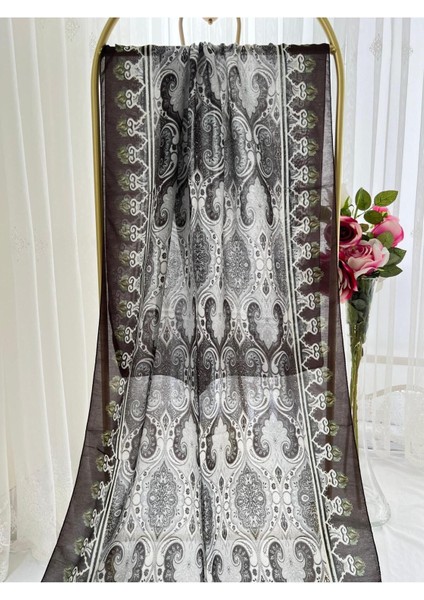 Retro Desen Pamuk Şal Siyah Beyaz fırsatları