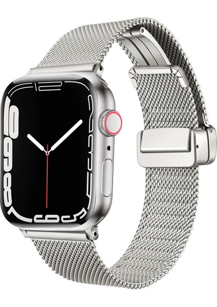 Watch Ultra 49MM Uyumlu Krd-85 Metal Kordon Tknc - Gümüş