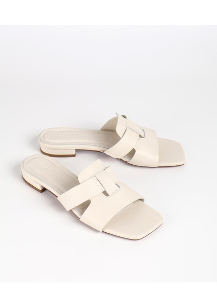 Kadın Deri Ekru Terlik 9760 indirimleri