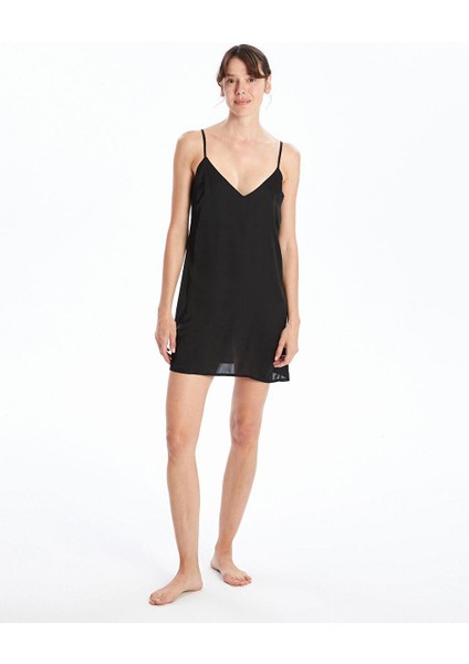 V Yaka Düz Askılı Saten Kadın Fantezi Gecelik (W4) fiyatları