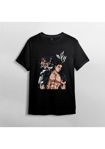 Attack On Titan Eren Jaeger_ Unisex %100 Pamuklu Bisiklet Yaka T-Shirt Model 5 fiyatları