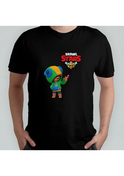 Brawl Stars Leon %100 Pamuklu Bisiklet Yaka T-Shirt Model 1