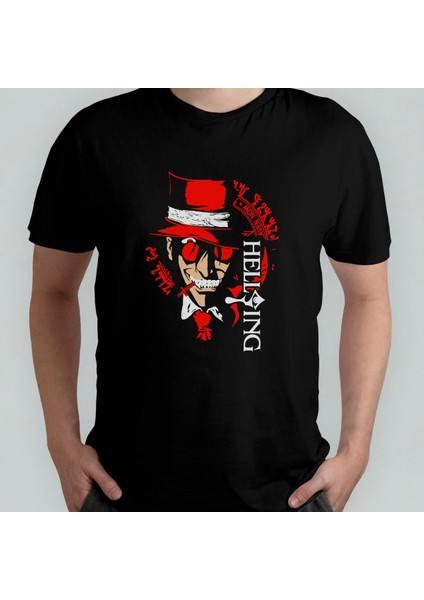 Hellsing %100 Pamuklu Bisiklet Yaka T-Shirt Model 1