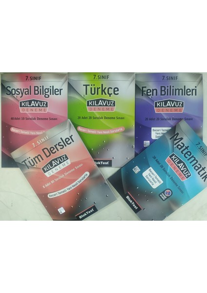 Tudem Yayınları 7. Sınıf Matematik+Fen+Tükçe+ Sosyal+ Tüm Dersler Beceri Temelli Klavuz Deneme 5 Kitap