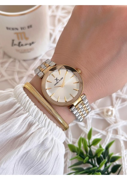 Çelik Kordon 3 Atm Suya Dayanıklı Özel Tasarım Kadın Kol Saat+Bileklik VS.BLKT.0484 fiyatları