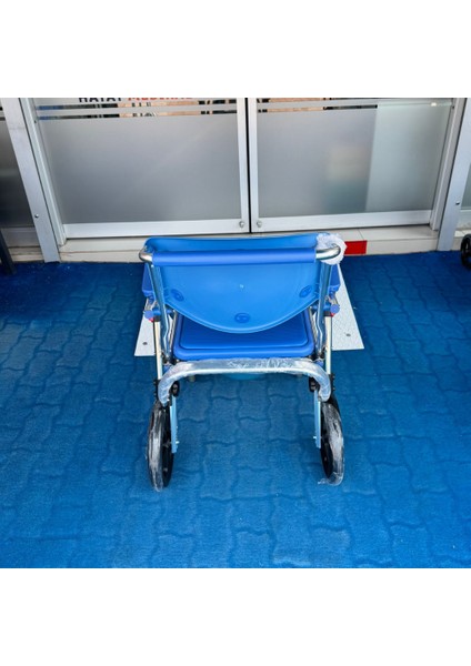 BME320 Mavi Alüminyum Banyo Tuvalet Tekerlekli Sandalyesi fırsatları