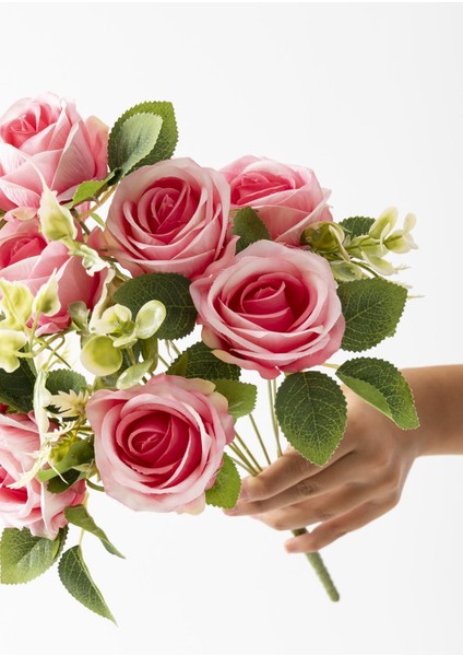 Yapay Gül Demeti 9 Dallı Pembe modelleri