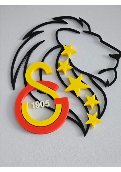 Galatasaray Logolu 5 Yıldızlı Aslan Duvar Dekor Süsü indirimleri