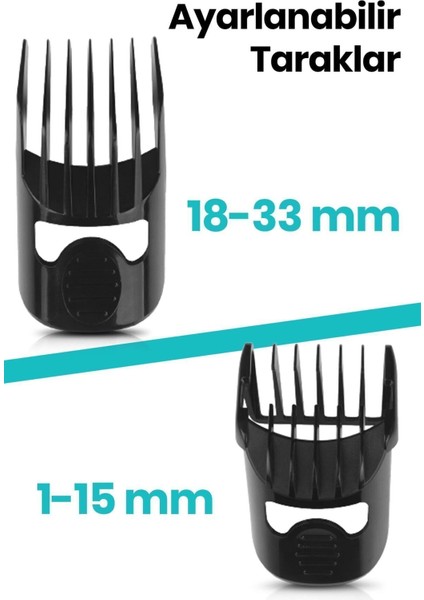 Paslanmaz Çelik Kablosuz Şarjlı Ayarlanabilir Saç Kesme Makinesi, Siyah fiyatları