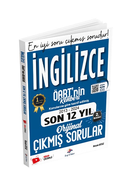 Dizgi Kitap Yayınları Öabt Ingilizce Öabt’nin Rehberi Konularına Göre Tasnif Edilmiş Son 12 Yıl Video Çözümlü Çıkmış Sorular 2025