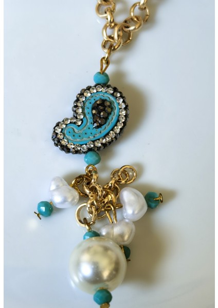 Kolye Aslan Burcu Doğal Taşlı Altın Kaplama Zincirli Kolye fırsatları