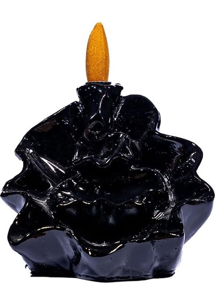 Akışlı Mistik Istiridye Şelale Tütsülük Black Backflow+2 Konik Lavanta Tütsü Hediye, Görsel Şölen, Duman Akışlı, Metidasyon, Yoga, Ofis, Ev, Spa Dekorasyon