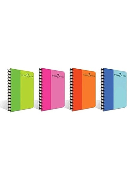 Renkli Spiralli Defter, A4, 80 YAPRAK,70G Kağıt, Kareli, 500 Mikron Pp Kapak, Pet Spiralli, Asorti Renkler, Dayanıklı ve Kullanışlı