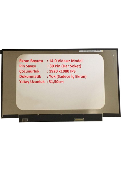 B140HAN03.6 14.0 30PİN Slim Fhd IPS Dar Kasa Vidasız