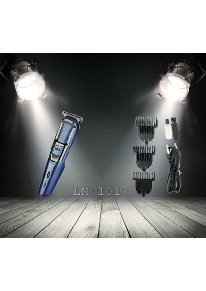 IP-1017 Profesyonel Kablosuz Şarjlı Saç ve Sakal Tıraş Makinesi – Mavi Gümüş, Ergonomik ve Hafif Tasarım