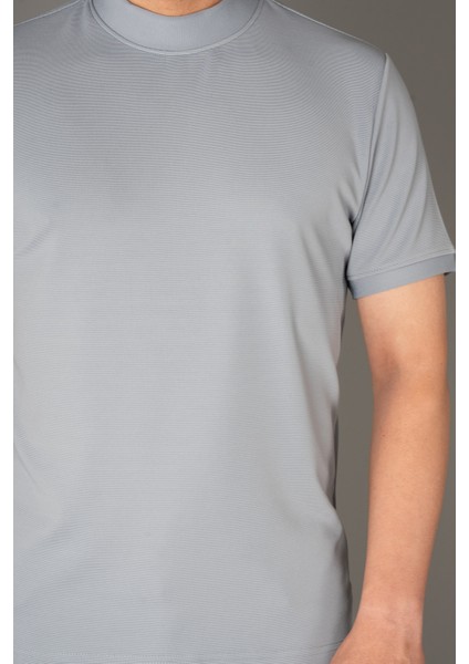 Erkek Mavi Yarım Boğazlı Soft T-Shirt fiyatları