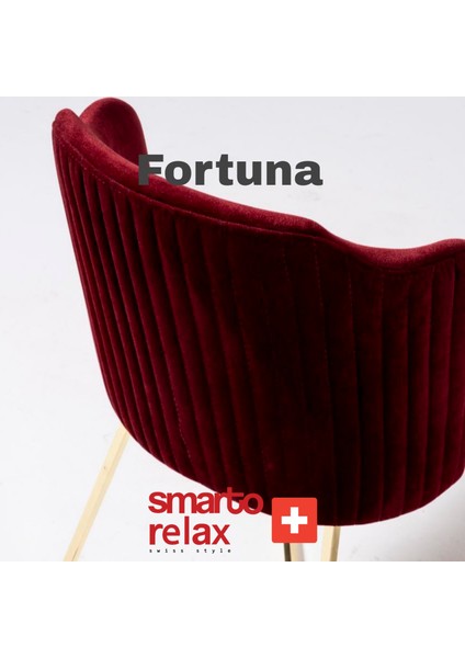 Fortuna 2’li Sandalye Seti — Metal Ayaklı, Kırmızı Kumaş fırsatları