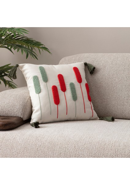 Comfort Punch Desenli Kırlent Kılıfı Kare Dekoratif Bohem Nakışlı Koltuk Yastık Kılıfı Panç 45X45 fiyatları