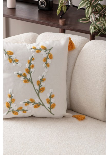 Comfort Punch Desenli Kırlent Kılıfı Kare Dekoratif Bohem Nakışlı Koltuk Yastık Kılıfı Panç 45X45 modelleri