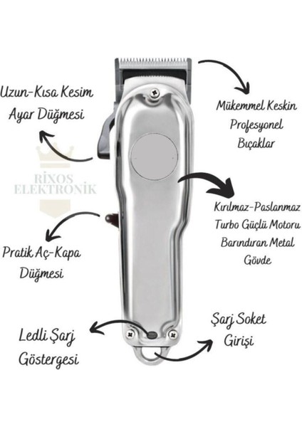 Metal Gövdeli Turbo Tıraş Makinesi, 6 Tarak fiyatları