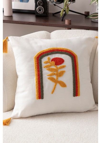 Comfort Punch Desenli Kırlent Kılıfı Kare Dekoratif Bohem Nakışlı Koltuk Yastık Kılıfı Panç 45X45 fiyatları