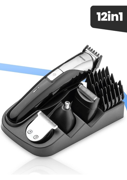 Paslanmaz Çelik Adaptörlü Erkek Bakım Seti, Standlı ve Fonksiyonlu Siyah fiyatları