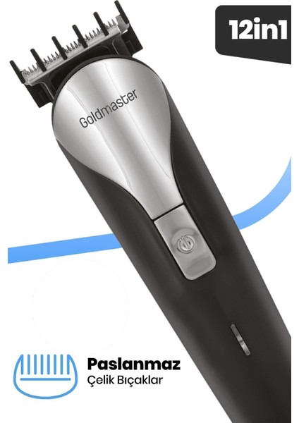 Paslanmaz Çelik Adaptörlü Erkek Bakım Seti, Standlı ve Fonksiyonlu Siyah fırsatları