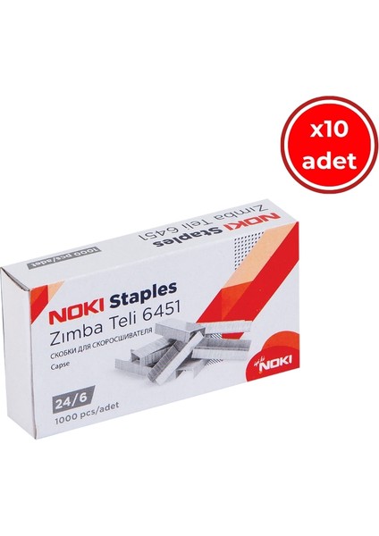 Zımba Teli No: 24/6, 1000 Adet, 10 Adet Kutu, Dayanıklı Kullanım