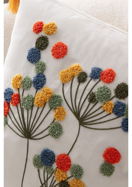 Comfort Punch Desenli Kırlent Kılıfı Kare Dekoratif Bohem Nakışlı Koltuk Yastık Kılıfı Panç 45X45 modelleri