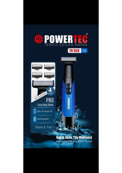 Mavi Amaçlı Ense Sakal ve Tüy Alma Cihazı