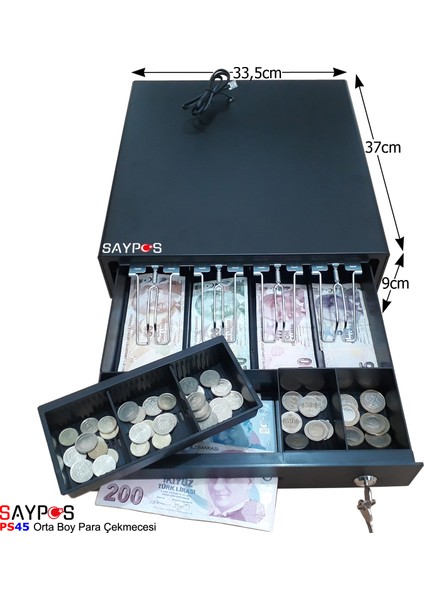 Verifone MX915 Yazarkasa Uyumlu 4 Banknotlu Anahtardan Açılır Para Çekmecesi 33,5x37x9cm fiyatları
