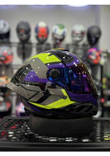 Helmets Thunder 4 Valiant Iridyum Vizörlü (+1 Şeffaf Vizör)