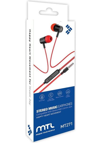 iPhone 4s Uyumlu Tak Çalıştır Stero 3.5mm Jack Kulaklık MT-A271 fiyatları