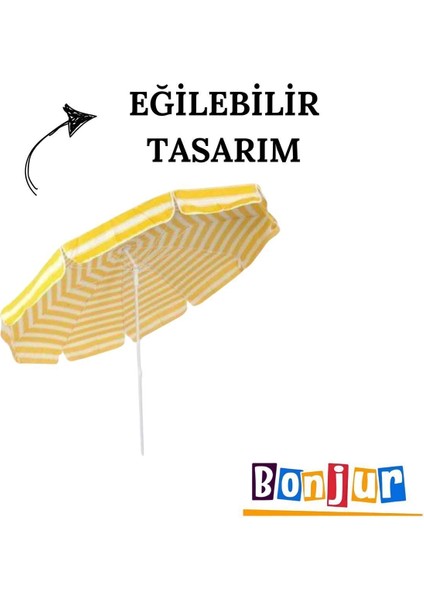 200 cm Geniş Plaj Şemsiyesi ve Kazık Hediye, Şık ve Kullanışlı Güneş Koruyucu indirimleri