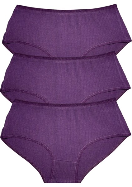 3'lü Kadın Fitilli Bato Yüksek Bel Pamuklu Külot