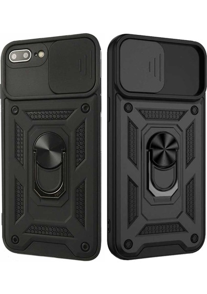Apple iPhone 7 Plus / 8 Plus Uyumlu Kızaklı Kamera Korumalı Tank Kılıf