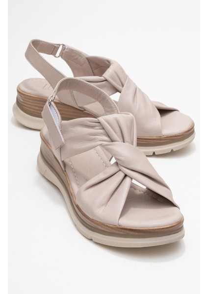 Oara Taş Cilt Hakiki Deri Kadın Sandalet