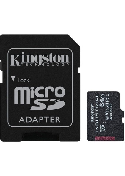 Endüstriyel Microsd - 64 GB Microsdxc Endüstriyel C10 A1 Pslc Kartı + Sd Adaptör - Sdcıt2/64 GB